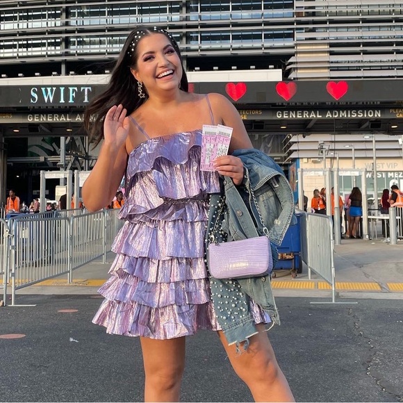 ASOS Dresses & Skirts - Lavender Metallic Ruffled Tiered Dress ASOS Size 6